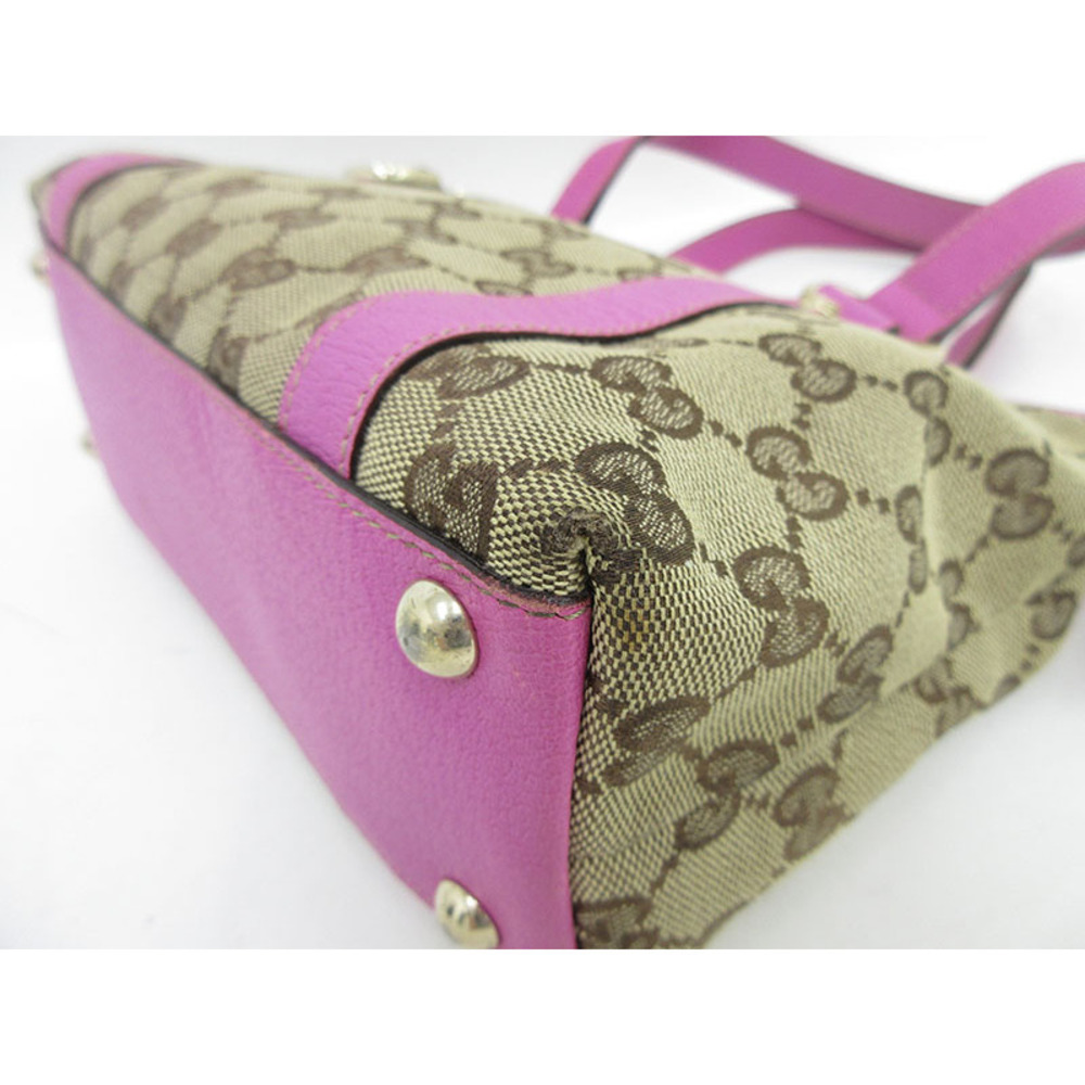 Gucci Canvas Pink GG Bag Tote Abbey Beige - Picture 5 of 11